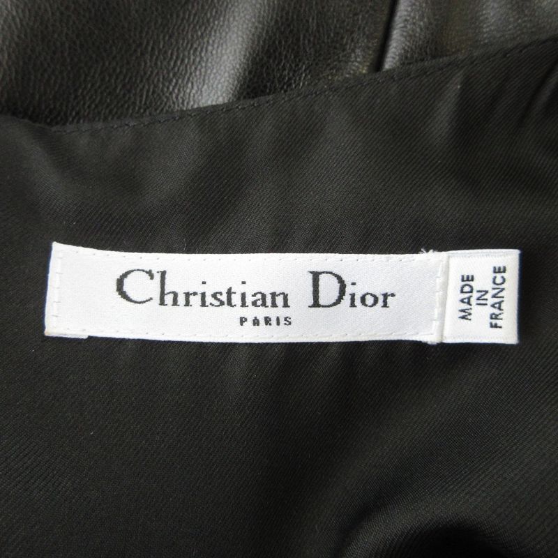 Christian Dior Leather Bodycon Dress Size 34 Black Women's Used