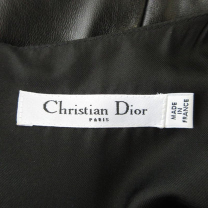 Christian Dior Leather Bodycon Dress Size 34 Black Women's Used