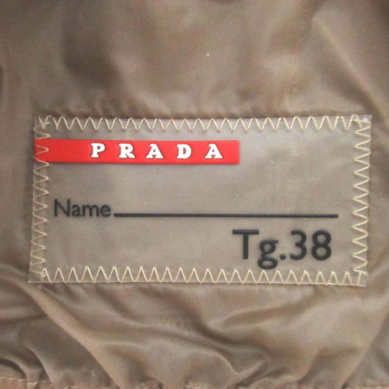 Prada Sport Short Sleeve Zip Up Nylon Hoodie Jacket Hoodie Size 38 Mocha Brown