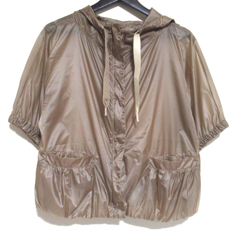 Prada Sport Short Sleeve Zip Up Nylon Hoodie Jacket Hoodie Size 38 Mocha Brown