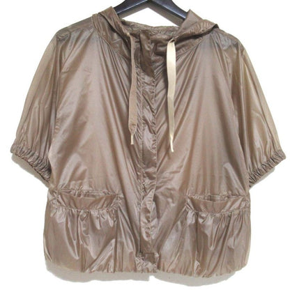 Prada Sport Short Sleeve Zip Up Nylon Hoodie Jacket Hoodie Size 38 Mocha Brown