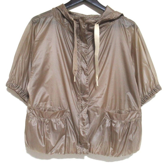 Prada Sport Short Sleeve Zip Up Nylon Hoodie Jacket Hoodie Size 38 Mocha Brown