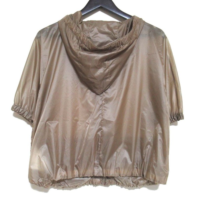 Prada Sport Short Sleeve Zip Up Nylon Hoodie Jacket Hoodie Size 38 Mocha Brown