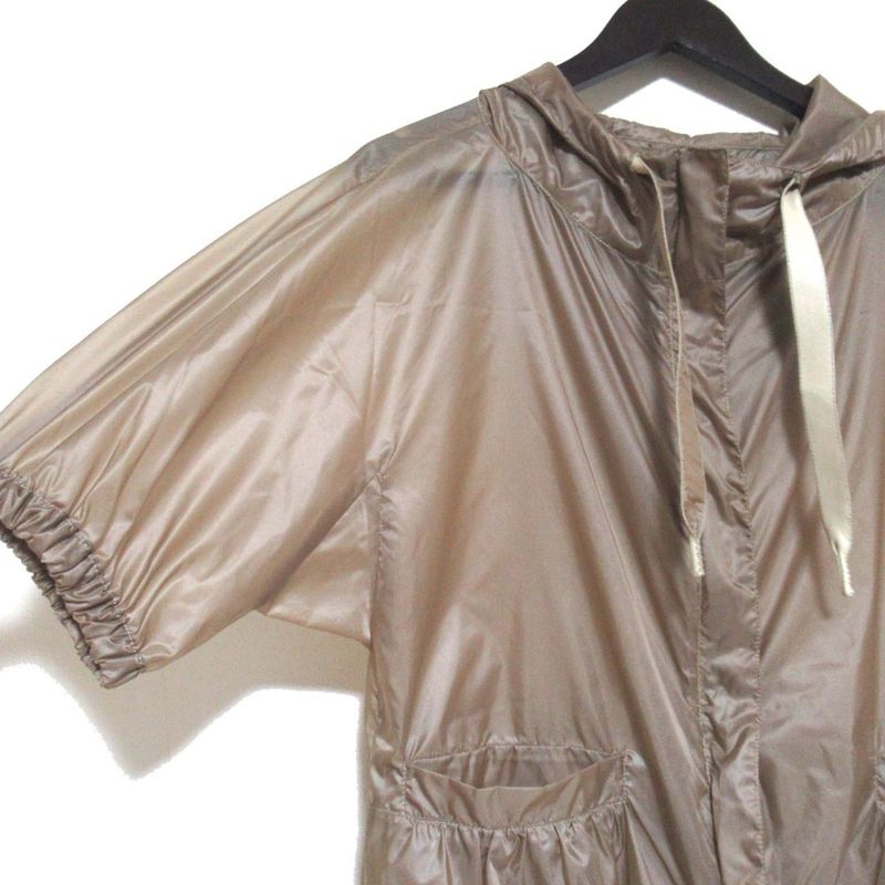 Prada Sport Short Sleeve Zip Up Nylon Hoodie Jacket Hoodie Size 38 Mocha Brown