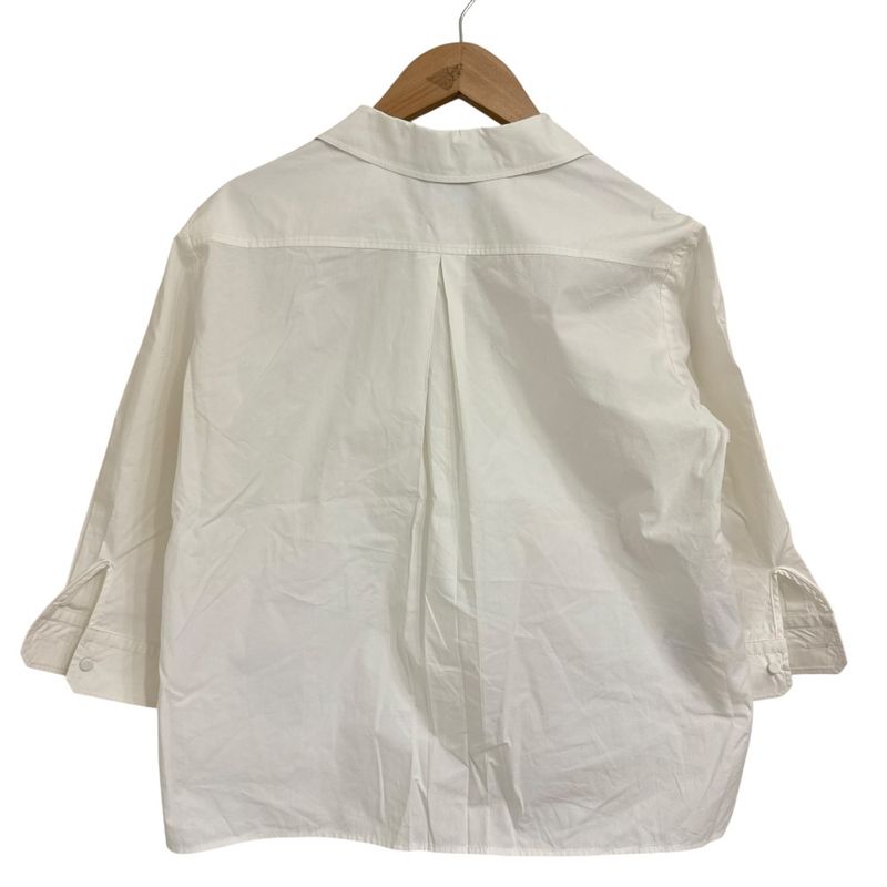 Gucci Cubic Sleeve Open Collar Embroidered Blouse Shirt Size 42 White Ladies