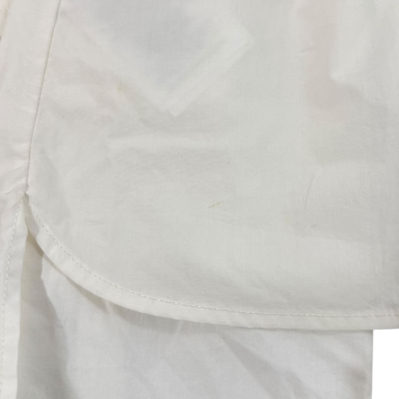 Gucci Cubic Sleeve Open Collar Embroidered Blouse Shirt Size 42 White Ladies