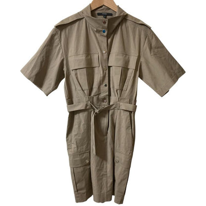 Good Gucci Belted Safari Dress Size 38 Gray Ladies Used