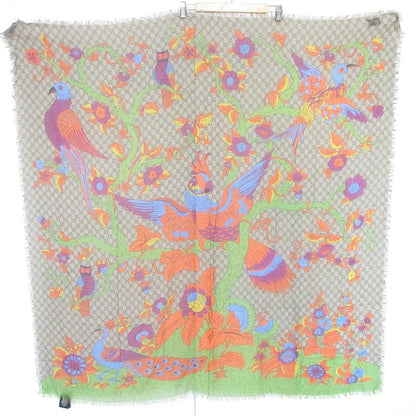 Good Gucci Jubilee Print Modal Silk Large Scarf Shawl Beige Multicolor Men's