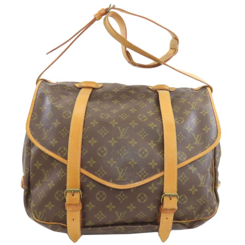 Louis Vuitton M42252 Saumur LL Shoulder Bag Monogram Canvas Women