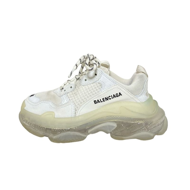 Balenciaga Sneakers 24 Women Triple S 544351 White Clear Sole Leather