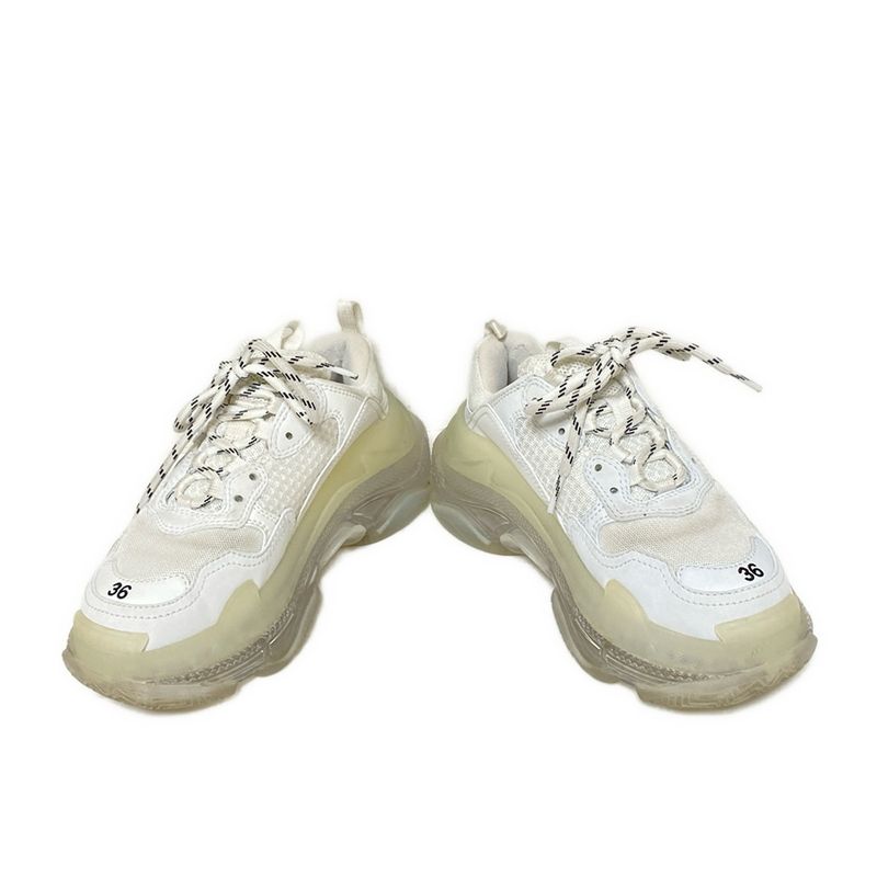 Balenciaga Sneakers 24 Women Triple S 544351 White Clear Sole Leather