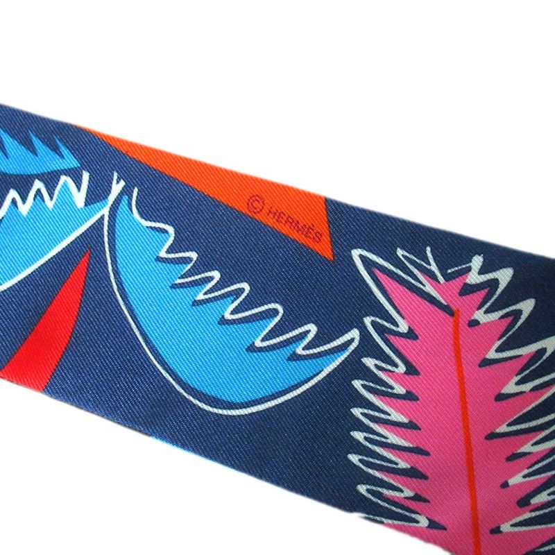 Hermes Sea Surf and Fun Sea and Surf and Fun Silk Twilly Scarf Multicolor