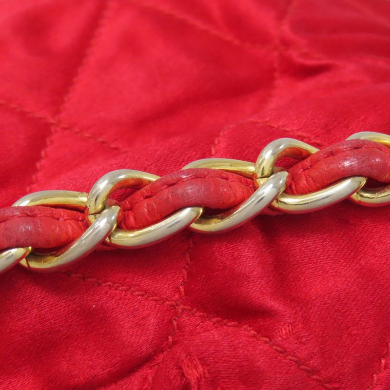 Chanel Drawstring Shoulder Matelasse Gold Hardware Shoulder Bag Satin Women