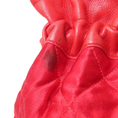 Chanel Drawstring Shoulder Matelasse Gold Hardware Shoulder Bag Satin Women