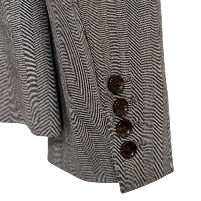 Gucci Herringbone Stretch Single Tailored Jacket Size 44 Gray Ladies Used