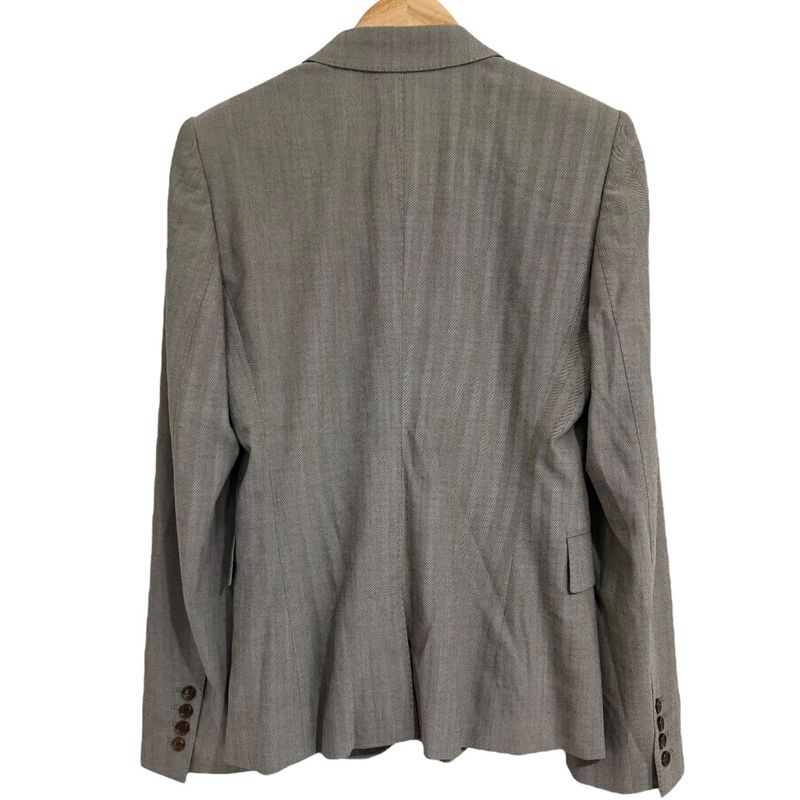 Gucci Herringbone Stretch Single Tailored Jacket Size 44 Gray Ladies Used