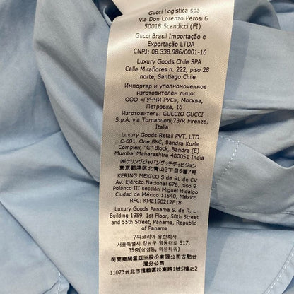 Good Gucci Popeline Shirt Cles Rick Shirt 686545 Size 40 Light Blue Women's Used
