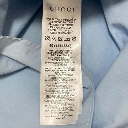 Good Gucci Popeline Shirt Cles Rick Shirt 686545 Size 40 Light Blue Women's Used
