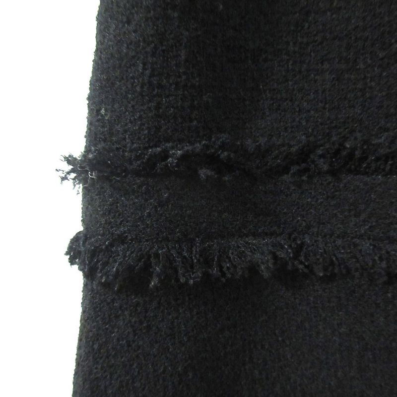 Chanel 07a Coco Mark Tweed Skirt P31951 Size 36 Black Ladies Used