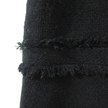 Chanel 07a Coco Mark Tweed Skirt P31951 Size 36 Black Ladies Used