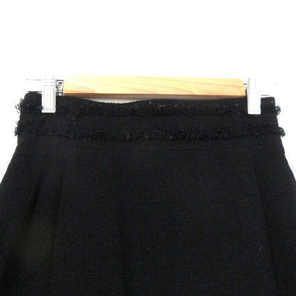 Chanel 07a Coco Mark Tweed Skirt P31951 Size 36 Black Ladies Used