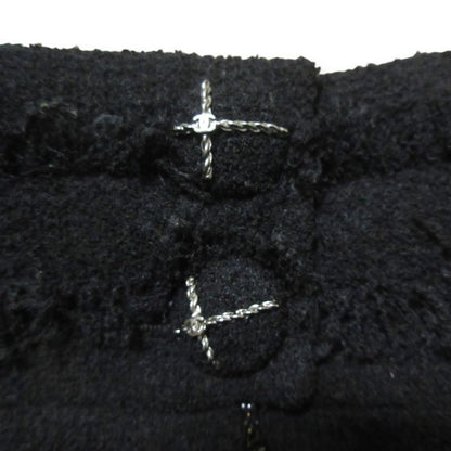Chanel 07a Coco Mark Tweed Skirt P31951 Size 36 Black Ladies Used