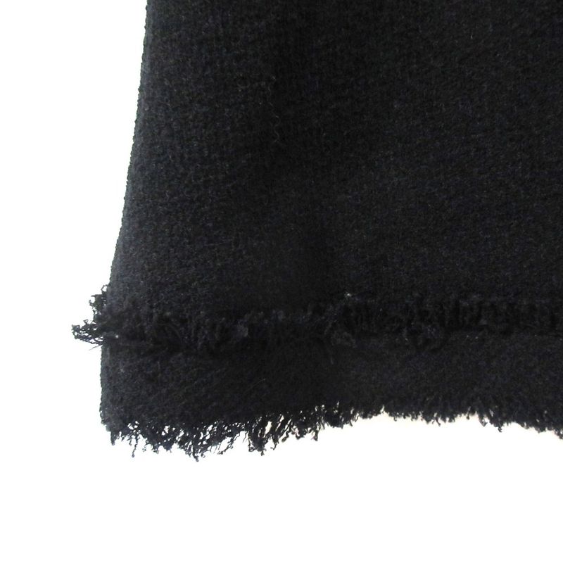 Chanel 07a Coco Mark Tweed Skirt P31951 Size 36 Black Ladies Used