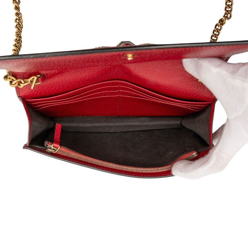 Gucci GG Supreme Queen Margaret Bee Crossbody Chain Wallet Shoulder Bag 476079