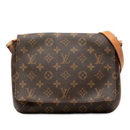 Louis Vuitton Monogram Musette Tango Short M51257 Brown PVC Leather Women Louis