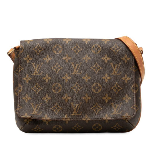 Louis Vuitton Monogram Musette Tango Short M51257 Brown PVC Leather Women Louis