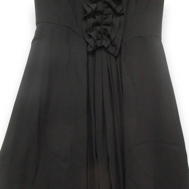 Unused Prada Ruffle Design Stretch Sleeveless Dress P396u Size 38 Black Women's
