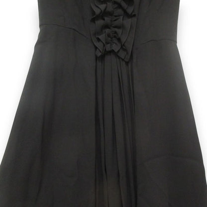 Unused Prada Ruffle Design Stretch Sleeveless Dress P396u Size 38 Black Women's