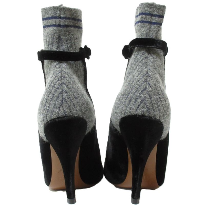 Fendi Rockoko Rococo Knit Velour Sock Boots Short Boots Size 36 Approx 23cm