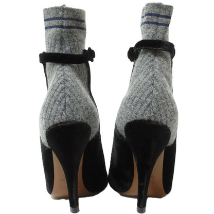 Fendi Rockoko Rococo Knit Velour Sock Boots Short Boots Size 36 Approx 23cm