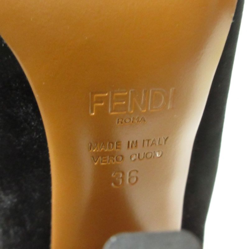 Fendi Rockoko Rococo Knit Velour Sock Boots Short Boots Size 36 Approx 23cm