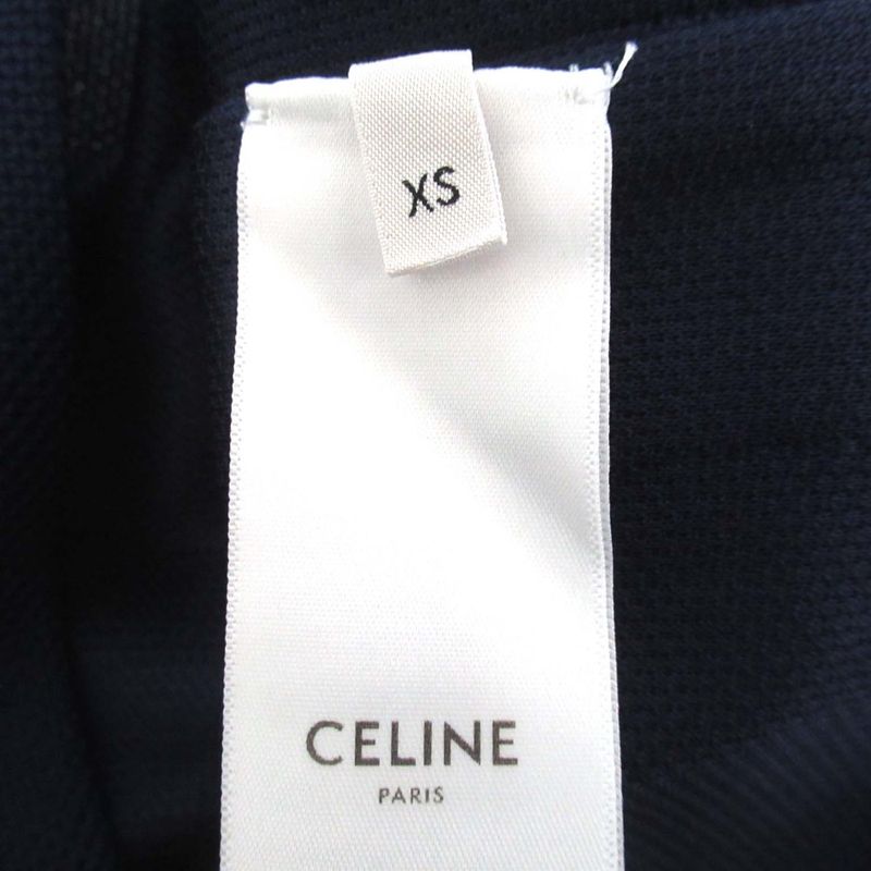 Celine Easy Waist Sideline Knit Miniskirt 2z479186v XS Size Navy And Off White