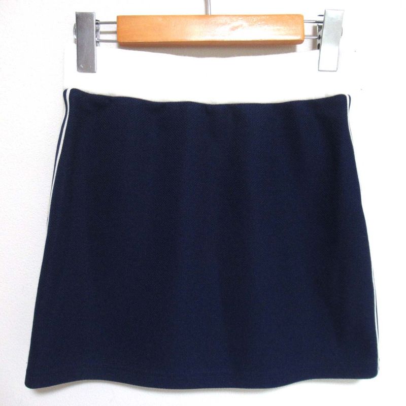 Celine Easy Waist Sideline Knit Miniskirt 2z479186v XS Size Navy And Off White