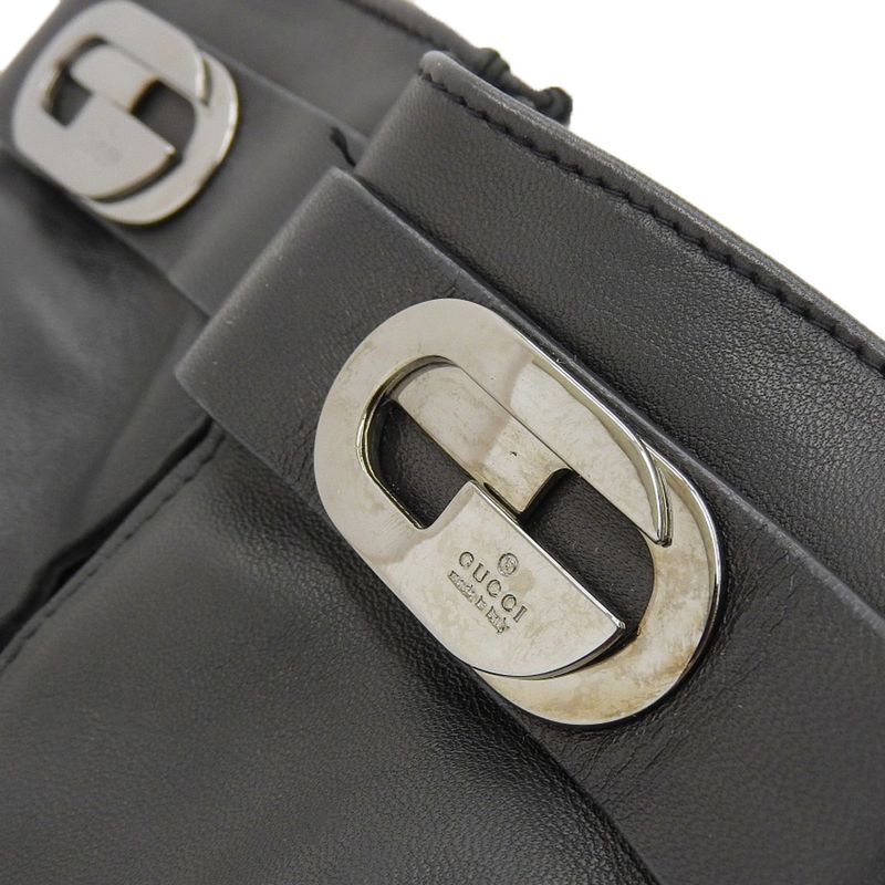 Unused Deadstock Gucci Tom Ford Period Logo Hardware Leather Gloves 7 Black