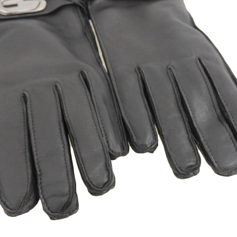 Unused Deadstock Gucci Tom Ford Period Logo Hardware Leather Gloves 7 Black