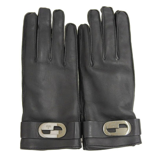 Unused Deadstock Gucci Tom Ford Period Logo Hardware Leather Gloves 7 Black