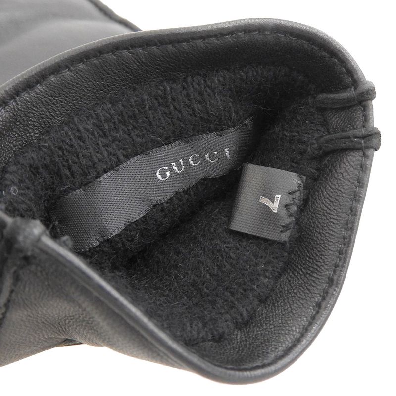 Unused Deadstock Gucci Tom Ford Period Logo Hardware Leather Gloves 7 Black