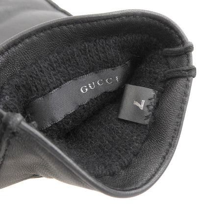 Unused Deadstock Gucci Tom Ford Period Logo Hardware Leather Gloves 7 Black