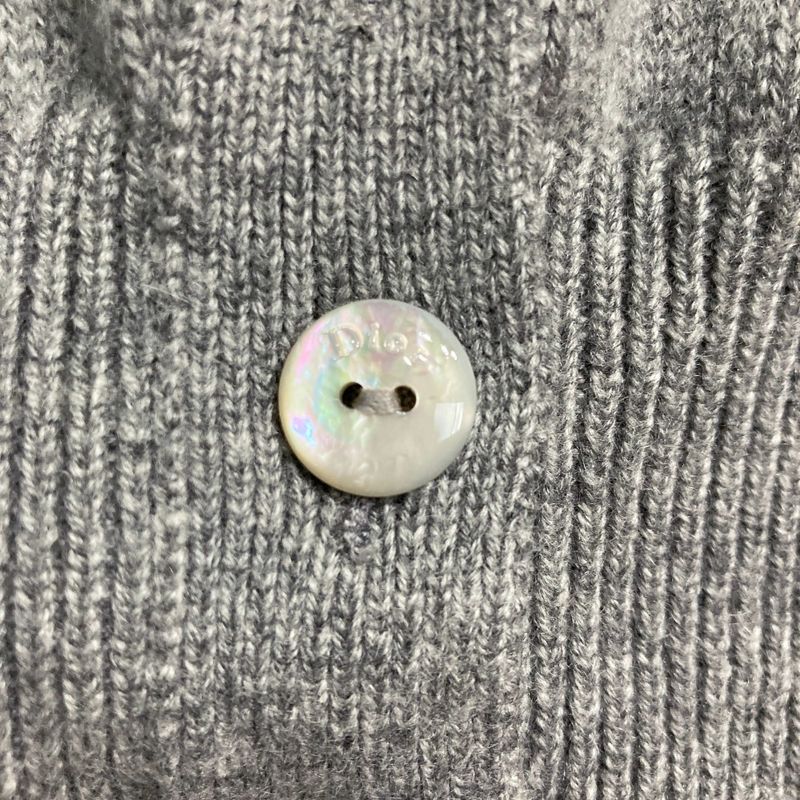 Christian DIOR Raf Simons Period CD Logo Hardware 100% Cashmere Knit Cardigan