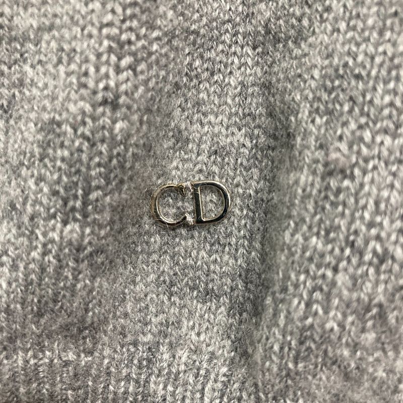 Christian DIOR Raf Simons Period CD Logo Hardware 100% Cashmere Knit Cardigan