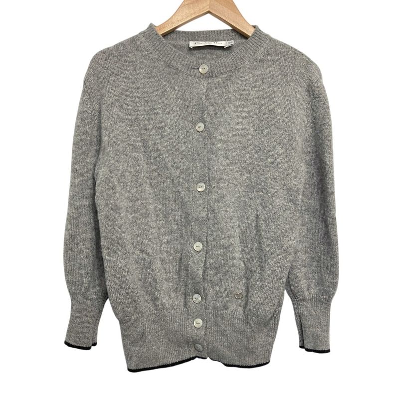 Christian DIOR Raf Simons Period CD Logo Hardware 100% Cashmere Knit Cardigan