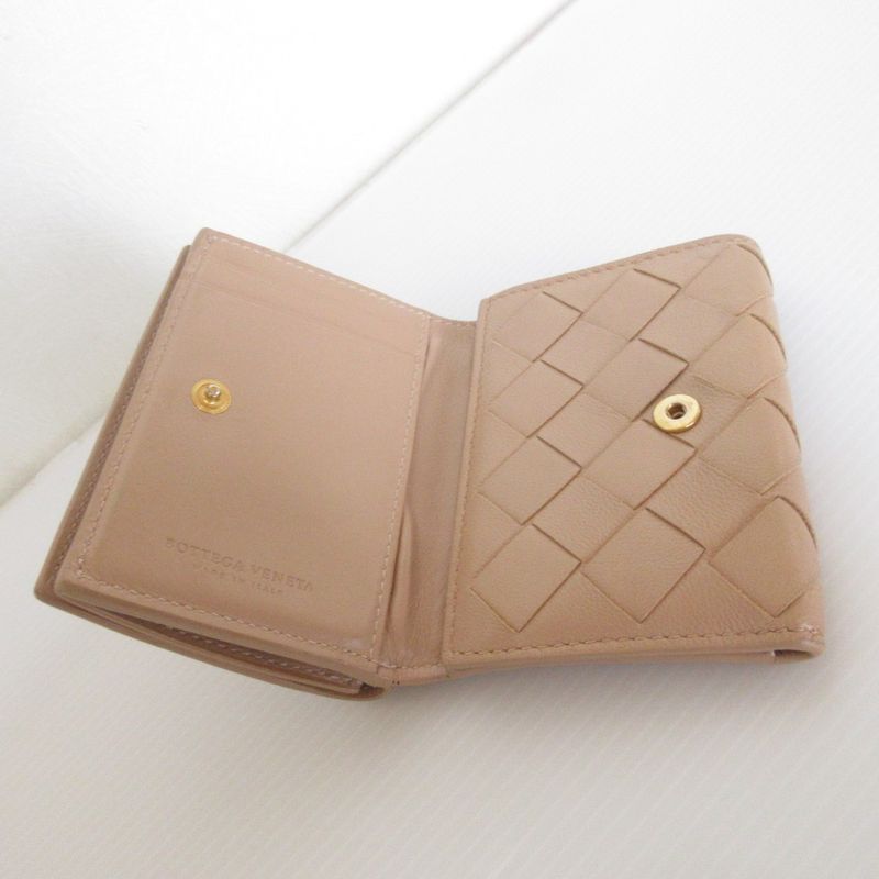 Good Bottega Veneta Intrecciato Leather Tiny Trifold Wallet Compact Wallet