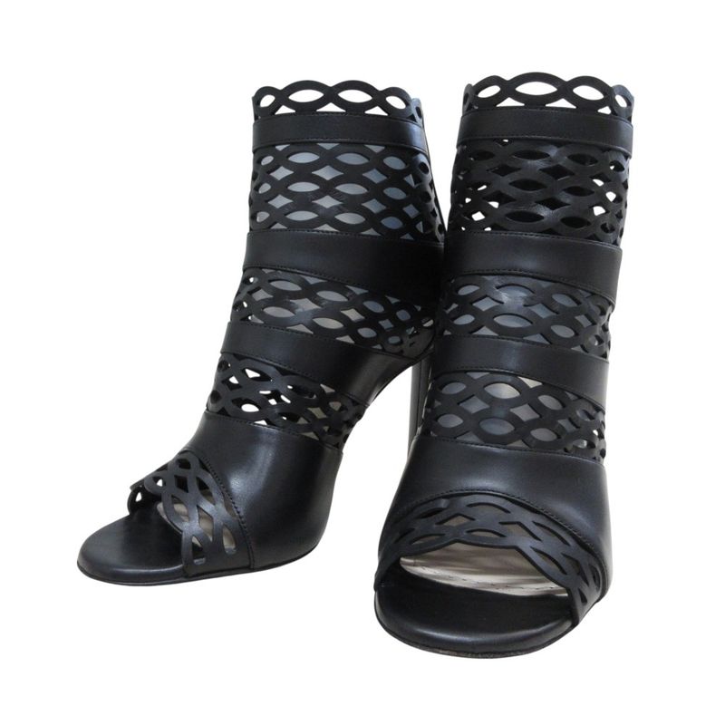 Christian Dior Tattoo Cutwork Open Toe Leather Booties Sandals 35 1/2D Equivalen