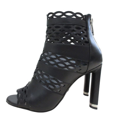 Christian Dior Tattoo Cutwork Open Toe Leather Booties Sandals 35 1/2D Equivalen
