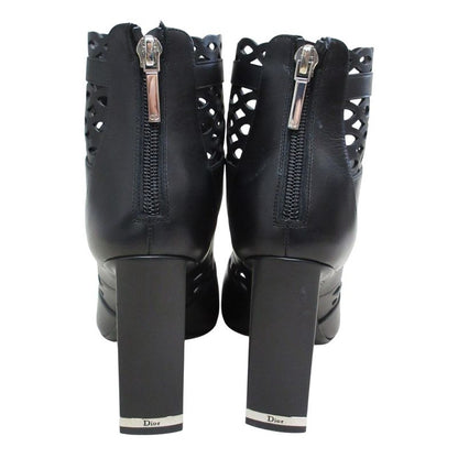 Christian Dior Tattoo Cutwork Open Toe Leather Booties Sandals 35 1/2D Equivalen