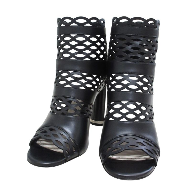 Christian Dior Tattoo Cutwork Open Toe Leather Booties Sandals 35 1/2D Equivalen